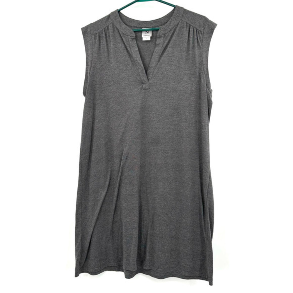 N Natori size Medium gray sleeveless tunic dress v-neck
